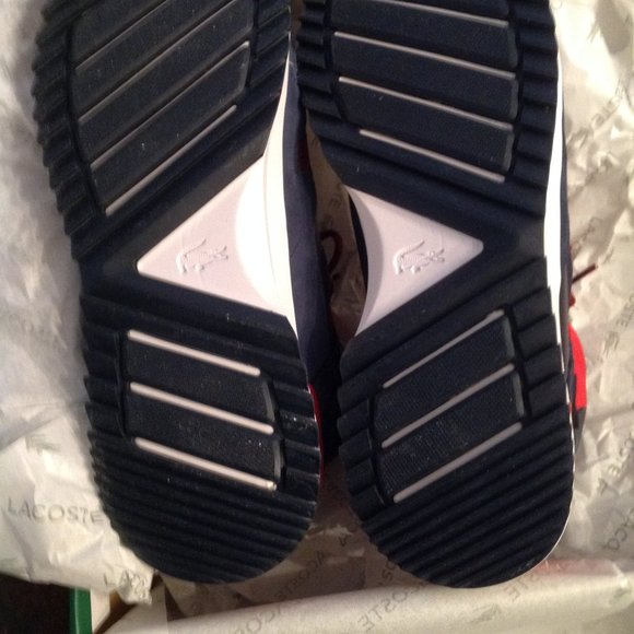 Lacoste Men's Run Breaker Navy Leather WR Mid Sneakers - 11.5 - New in Box - Picture 4 of 8